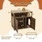 Cat Litter Box Enclosure with Double Barn Doors and Storage Shelf Ideal for Indoor Pet Use